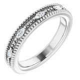14K Gold Natural Diamond Beaded Band – 1/3 CTW - White Gold