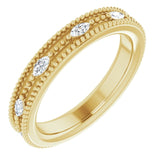 14K Gold Natural Diamond Beaded Band – 1/3 CTW - Yellow Gold