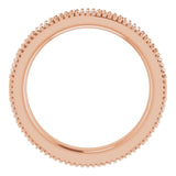 14K Gold Natural Diamond Beaded Band – 1/3 CTW - Rose Gold - view 2
