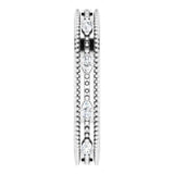 Platinum Natural Diamond Beaded Band – 1/3 CTW - view 4