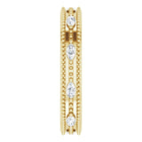 14K Gold Natural Diamond Beaded Band – 1/3 CTW - Yellow Gold - view 4