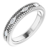 14K Gold Natural Diamond Beaded Band – 1/3 CTW - White Gold
