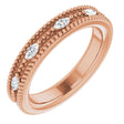 14K Gold Natural Diamond Beaded Band – 1/3 CTW - Rose Gold