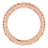14K Gold Natural Diamond Beaded Band – 1/3 CTW - Rose Gold - view 2
