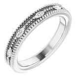14K Gold Natural Diamond Beaded Band – 1/3 CTW - White Gold