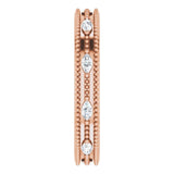 14K Gold Natural Diamond Beaded Band – 1/3 CTW - Rose Gold - view 4