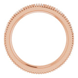 14K Gold Natural Diamond Beaded Band – 1/3 CTW - Rose Gold - view 2