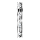 14K Gold Natural Diamond Beaded Band – 1/3 CTW - White Gold - view 4