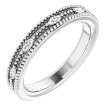 14K Gold Natural Diamond Beaded Band – 1/3 CTW - White Gold