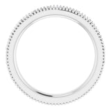 14K Gold Natural Diamond Beaded Band – 1/3 CTW - White Gold - view 2