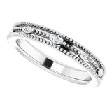 14K Gold Natural Diamond Beaded Band – 1/3 CTW - White Gold - view 5