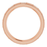 14K Gold Natural Diamond Beaded Band – 1/3 CTW - Rose Gold - view 2