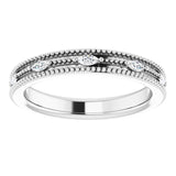 Platinum Natural Diamond Beaded Band – 1/3 CTW - view 3