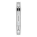 14K Gold Natural Diamond Beaded Band – 1/3 CTW - White Gold - view 4