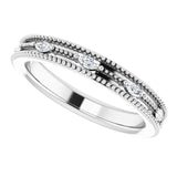 14K Gold Natural Diamond Beaded Band – 1/3 CTW - White Gold - view 5