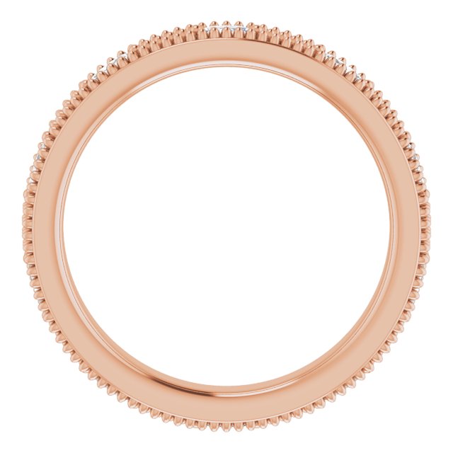 14K Gold Natural Diamond Beaded Band – 1/3 CTW - Rose Gold - view 2
