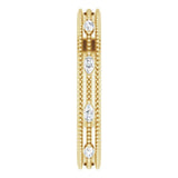14K Gold Natural Diamond Beaded Band – 1/3 CTW - Yellow Gold - view 4