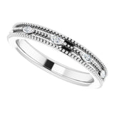 14K Gold Natural Diamond Beaded Band – 1/3 CTW - White Gold - view 5