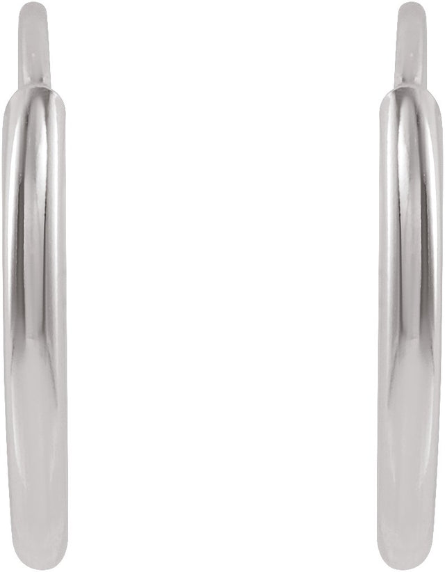 14K Gold Flexible Endless Tube Hoop Earrings - White Gold - view 2