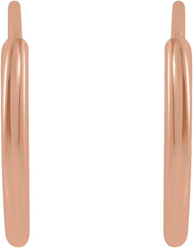 14K Gold Flexible Endless Tube Hoop Earrings - Rose Gold - view 2