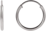 14K Gold Flexible Endless Tube Hoop Earrings - White Gold