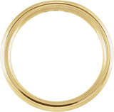 14K Gold Natural Diamond Three-Stone Beveled-Edge Band – 2.2 mm Round - Yellow Gold - view 2