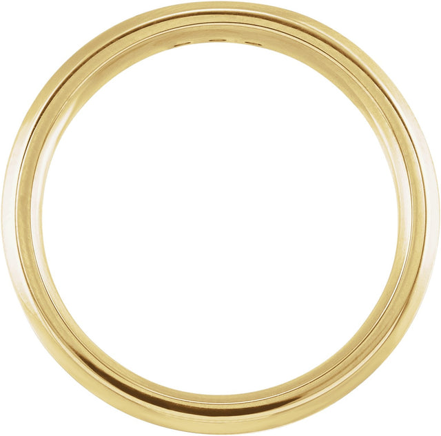14K Gold Natural Diamond Three-Stone Beveled-Edge Band – 2.2 mm Round - Yellow Gold - view 2