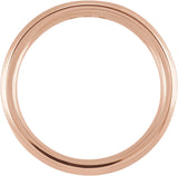 14K Gold Natural Diamond Three-Stone Beveled-Edge Band – 2.2 mm Round - Rose Gold - view 2