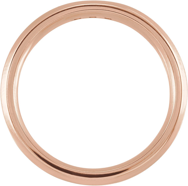 14K Gold Natural Diamond Three-Stone Beveled-Edge Band – 2.2 mm Round - Rose Gold - view 2