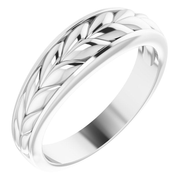 Men's 14K Gold Braided Ring - White Gold