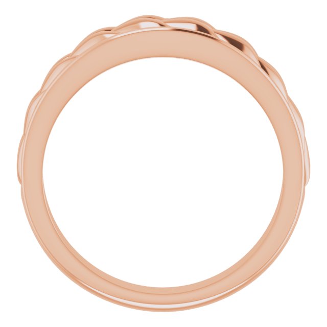 Men's 14K Gold Braided Ring - Rose Gold - view 2
