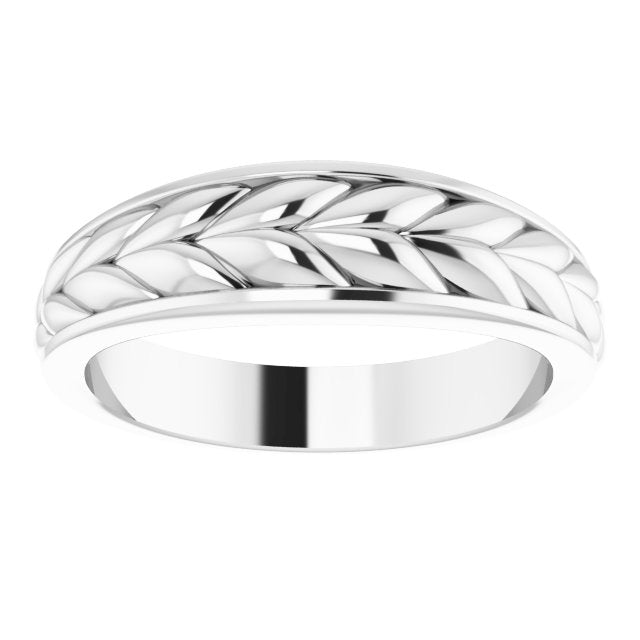 Men's 14K Gold Braided Ring - White Gold - view 3