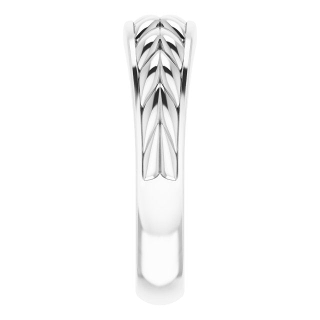 Men's 10K Gold Braided Ring - White Gold - view 4