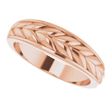 Men's 14K Gold Braided Ring - Rose Gold - view 5