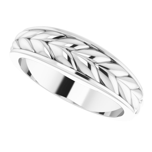 Men's 10K Gold Braided Ring - White Gold - view 5