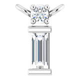 Platinum Straight Baguette Natural Diamond Baguette Bar Necklace – up to 0.05 CTW