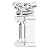 Platinum Straight Baguette Natural Diamond Baguette Bar Necklace – up to 0.05 CTW - view 2