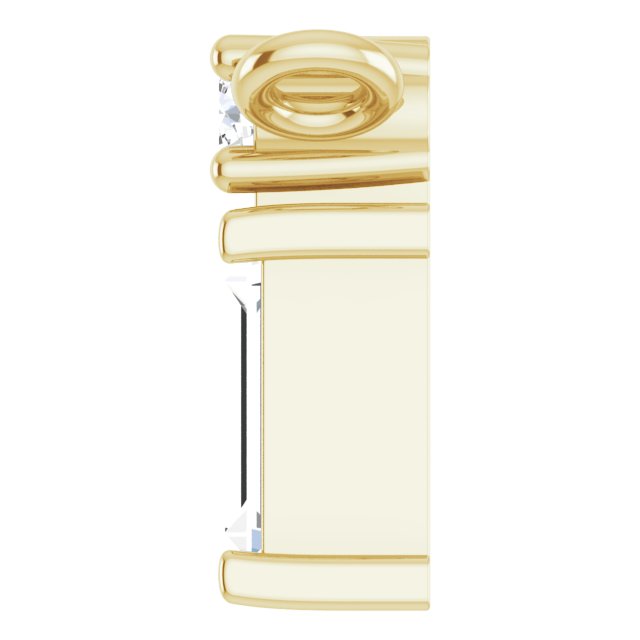 14K Gold Straight Baguette Natural Diamond Baguette Bar Necklace – up to 0.05 CTW - Yellow Gold - view 3