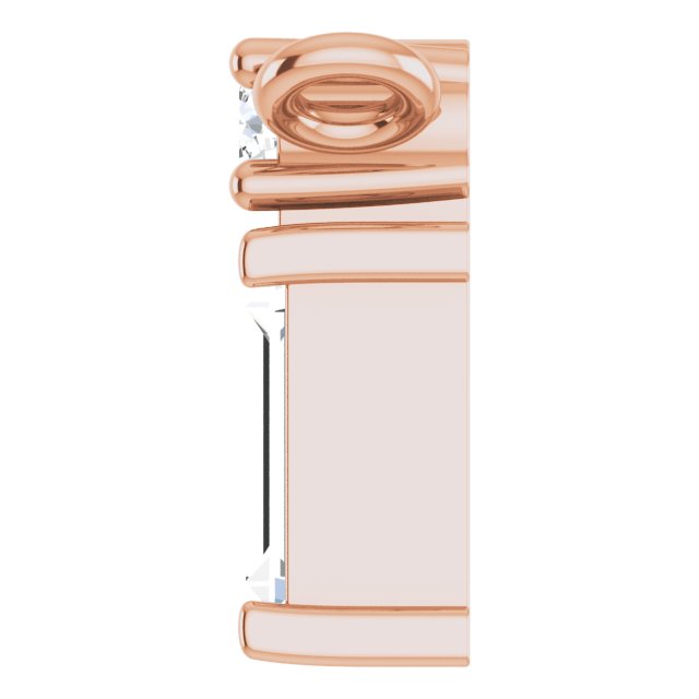 14K Gold Straight Baguette Natural Diamond Baguette Bar Necklace – up to 0.05 CTW - Rose Gold - view 3