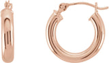 14K Gold Tube Hoop Earrings II - Rose Gold