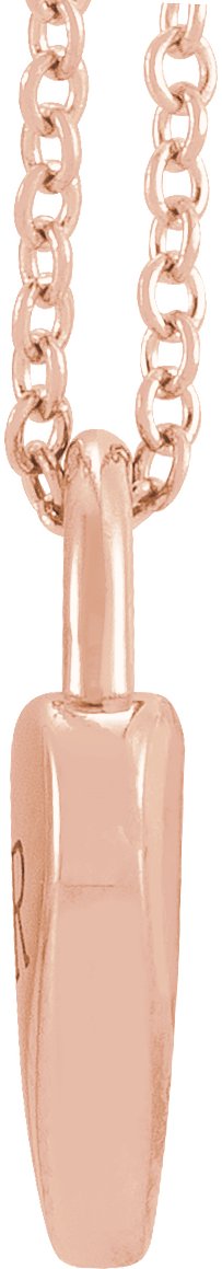 14K Gold Engravable Heart Lock Necklace or Pendant - Rose Gold - view 2