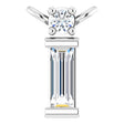 Platinum Straight Baguette Lab-Grown Diamond Baguette Bar Necklace – up to 0.05 CTW