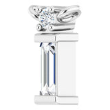 Platinum Straight Baguette Natural Diamond Baguette Bar Necklace – up to 0.05 CTW - view 2