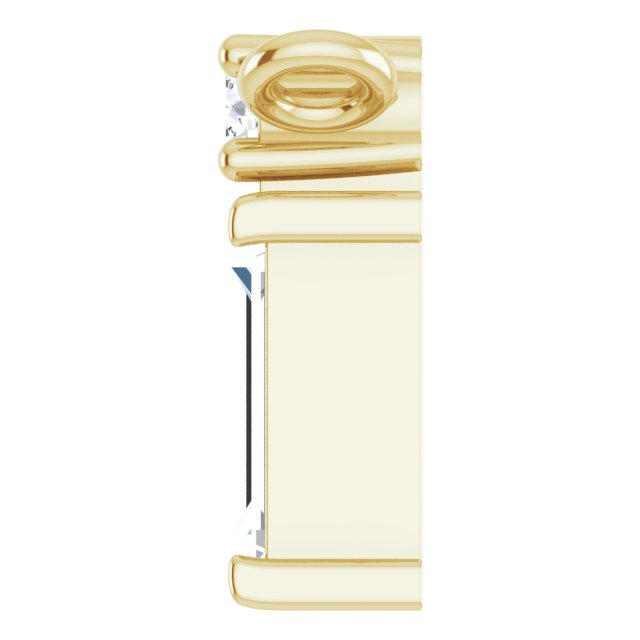 14K Gold Straight Baguette Natural Diamond Baguette Bar Necklace – up to 0.05 CTW - Yellow Gold - view 3