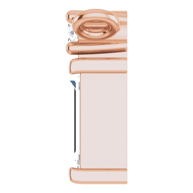 14K Gold Straight Baguette Natural Diamond Baguette Bar Necklace – up to 0.05 CTW - Rose Gold - view 3