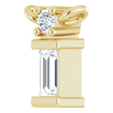 14K Gold Straight Baguette Natural Diamond Baguette Bar Necklace – up to 0.05 CTW - Yellow Gold - view 2