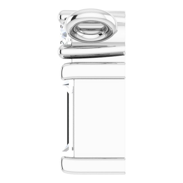 14K Gold Straight Baguette Natural Diamond Baguette Bar Necklace – up to 0.05 CTW - White Gold - view 3