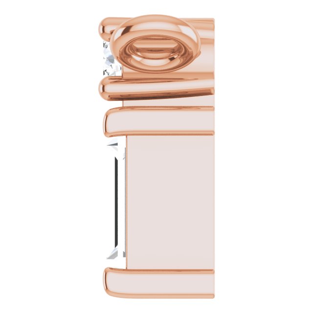 14K Gold Straight Baguette Natural Diamond Baguette Bar Necklace – up to 0.05 CTW - Rose Gold - view 3