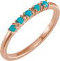 14K Gold Natural Turquoise Cabochon Stackable Ring - Rose Gold