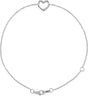 14K Gold Heart Bracelet – 12.1x8mm - White Gold